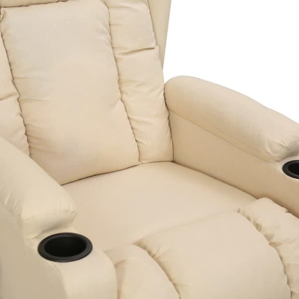 vidaXL Reclinerfåtölj gräddvit tyg