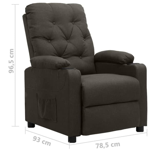 vidaXL Reclinerfåtölj taupe tyg
