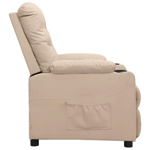 vidaXL Reclinerfåtölj gräddvit tyg
