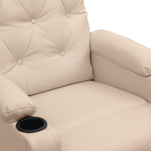 vidaXL Reclinerfåtölj gräddvit tyg