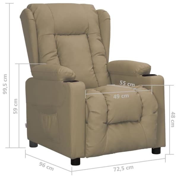 vidaXL Reclinerfåtölj cappuccino konstläder