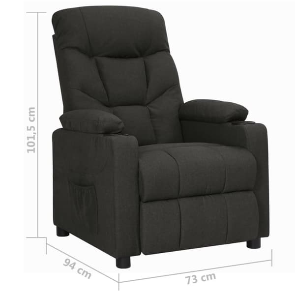 vidaXL Reclinerfåtölj svart tyg