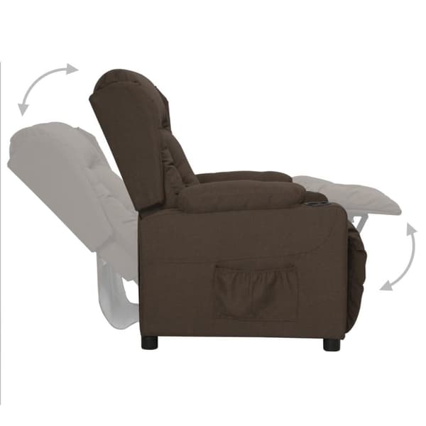vidaXL Reclinerfåtölj mörkbrun tyg