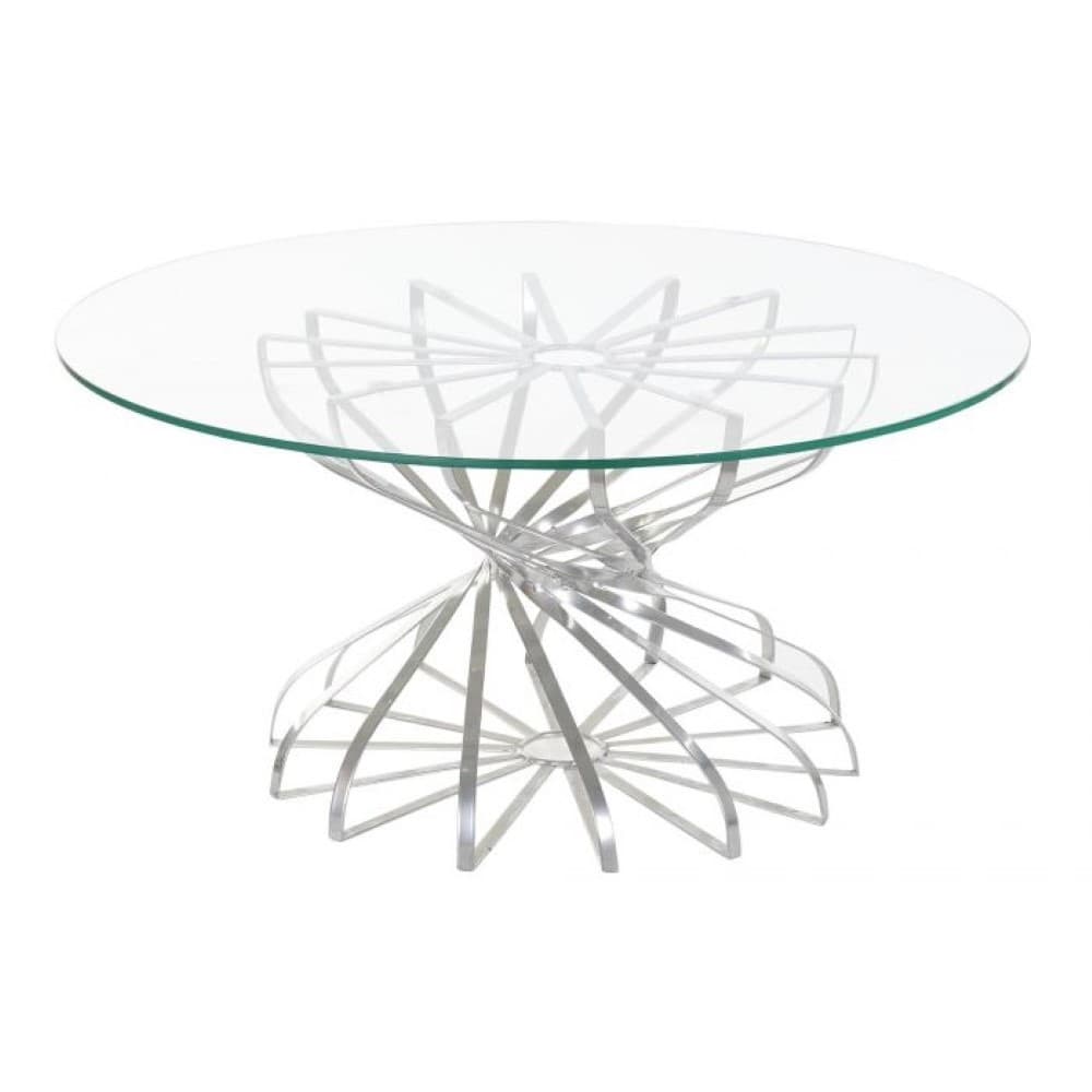 Matsalsbord DKD Home Decor Silvrig Glas Järn (81 x 81 x 38 cm)