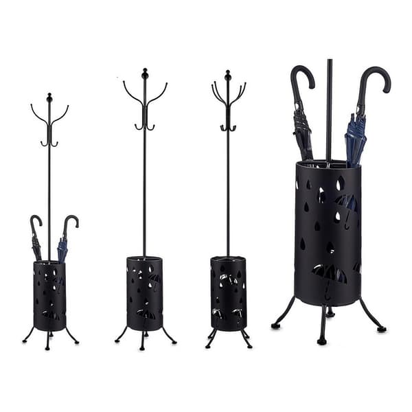 Frakkstativ Paraplubak Svart Metall (44 x 185 x 44 cm)