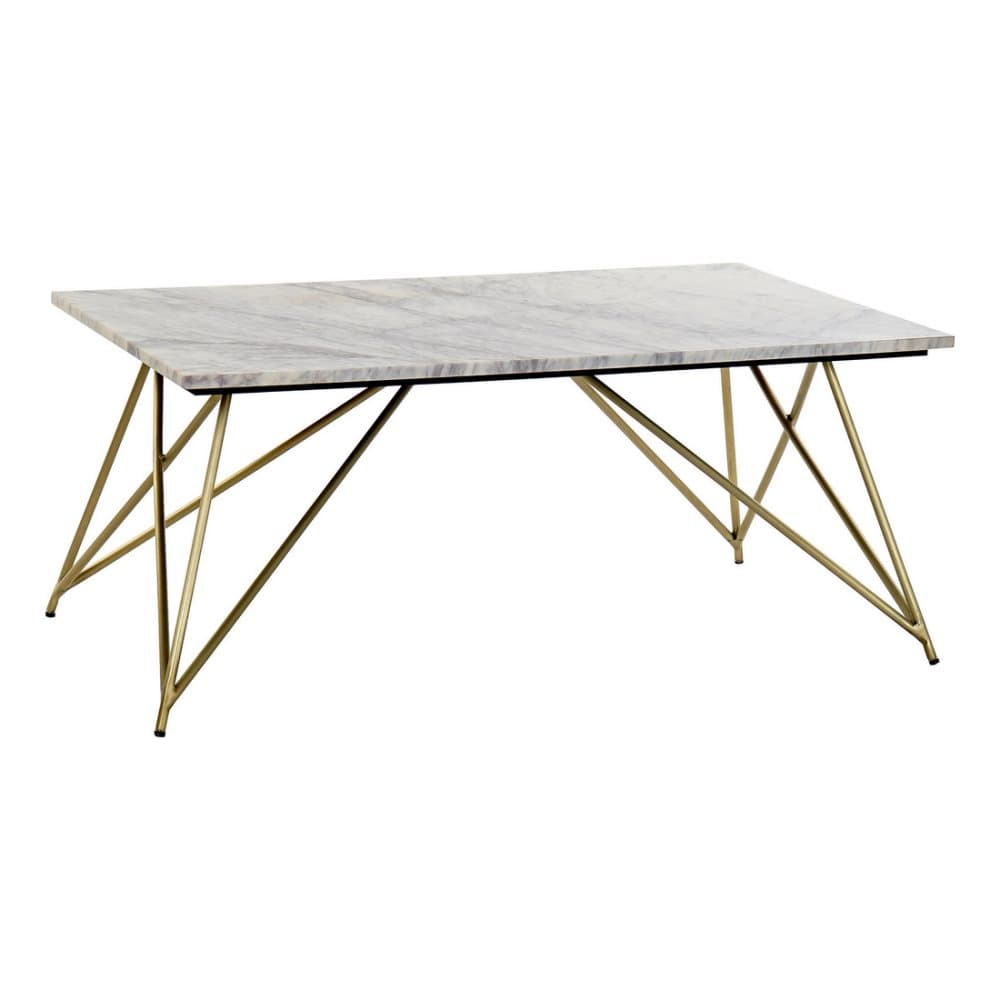Sidobord DKD Home Decor Gyllene Vit Marmor Järn (100 x 61 x 42 cm)