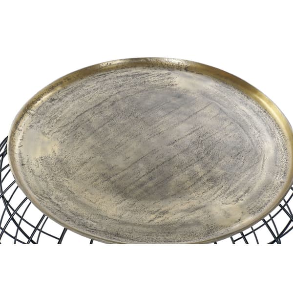 Sivupöytä DKD Home Decor 80 x 80 x 44 cm Musta Kullattu Alumiini Muovinen