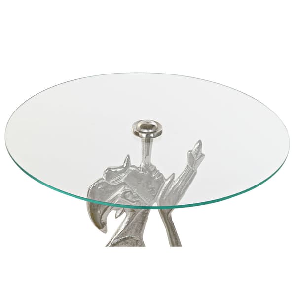 Sofabord DKD Home Decor Gennemsigtig Aluminium Krystal Sølvfarvet (46 x 46 x 72 cm)