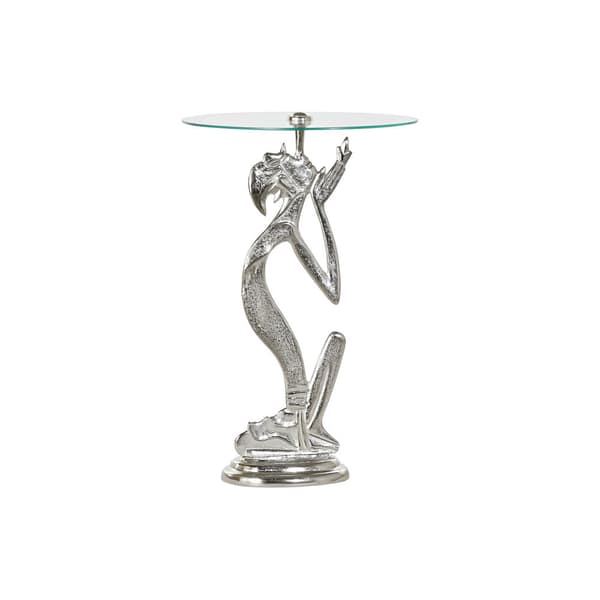 Sofabord DKD Home Decor Gennemsigtig Aluminium Krystal Sølvfarvet (46 x 46 x 72 cm)
