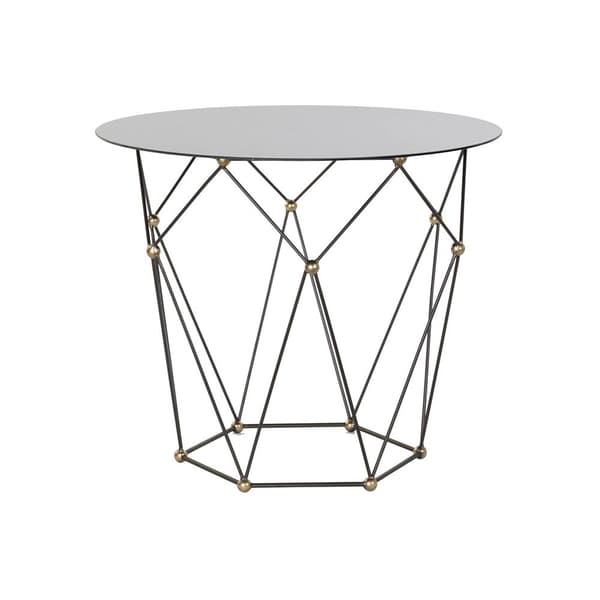 Sofabord DKD Home Decor Sort Metal Krystal Gylden (70 x 70 x 60 cm)