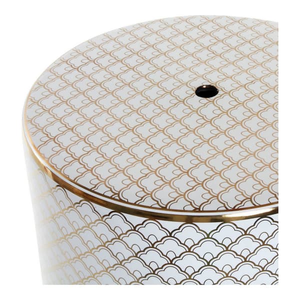 Sofabord DKD Home Decor Hvid Porcelæn Gylden (33 x 33 x 42 cm)