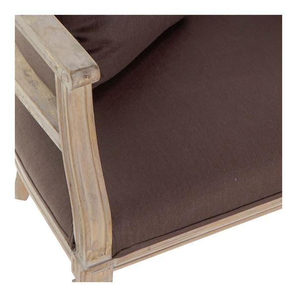 Soffa DKD Home Decor Brun linne Gummiträ Traditionell (122 x 69 x 72 cm)