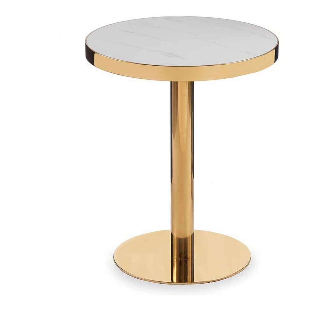 Sidobord Gyllene Vit Metall Järn Trä MDF (60,5 x 73,5 x 60,5 cm)