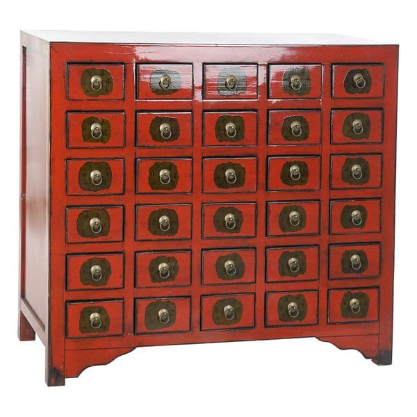 Lipasto DKD Home Decor Punainen Itämainen Jalava (105 x 44 x 98 cm)