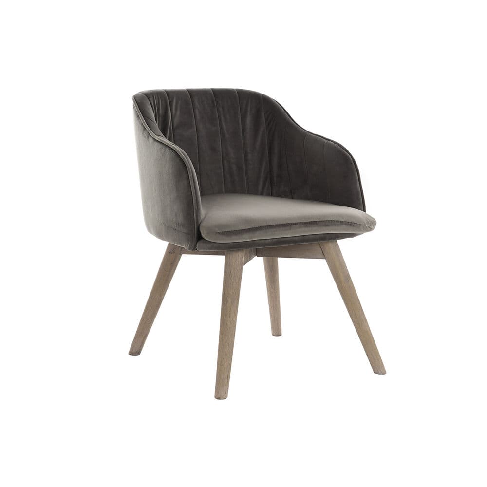 Stol DKD Home Decor Grå Gummiträ (52 x 55 x 72 cm)