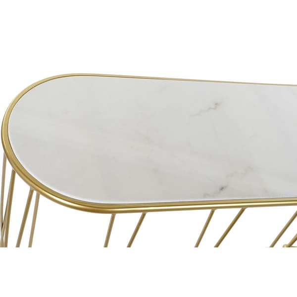 Hallbord DKD Home Decor Hvid Sølvfarvet 115 x 35 x 78 cm
