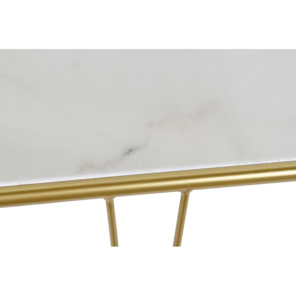 Hallbord DKD Home Decor Hvid Sølvfarvet 115 x 35 x 78 cm