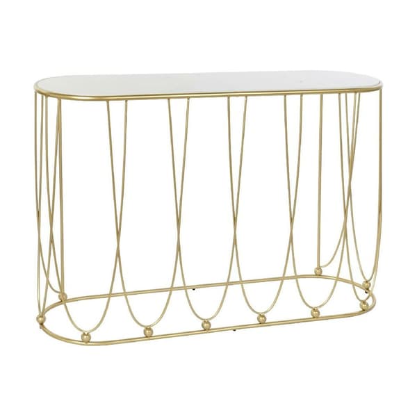 Hallbord DKD Home Decor Hvid Sølvfarvet 115 x 35 x 78 cm