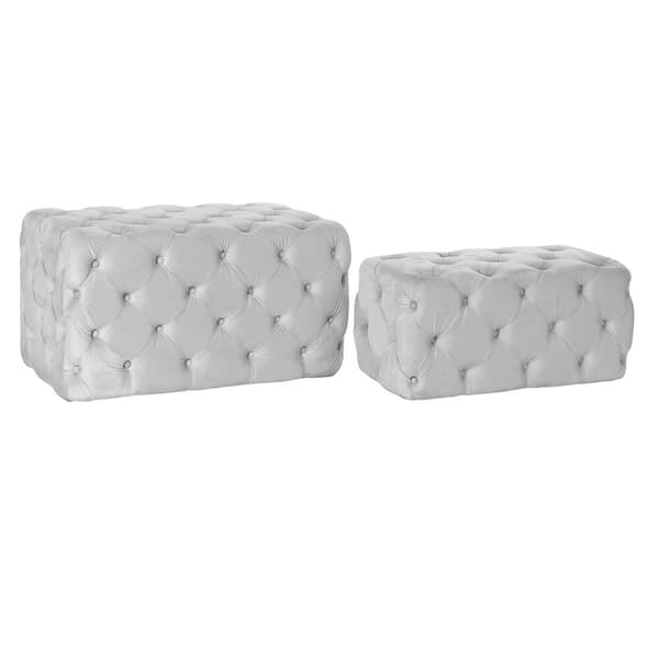 Stol DKD Home Decor Grå Polyester Fløjl Træ MDF (88 x 53 x 48 cm)