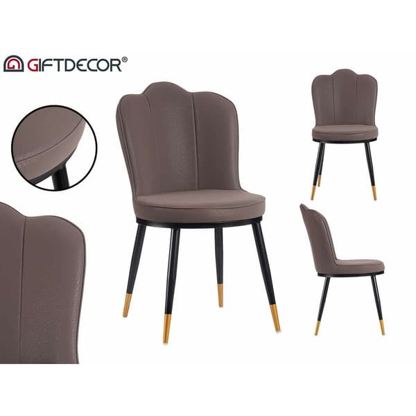 Lenestol Lilla Skjell Polyskin Stål (53 x 88 x 67 cm)