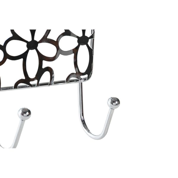 Dørfrakkstativ DKD Home Decor Sølv Metall Plast Kukat 32 x 10 x 19 cm