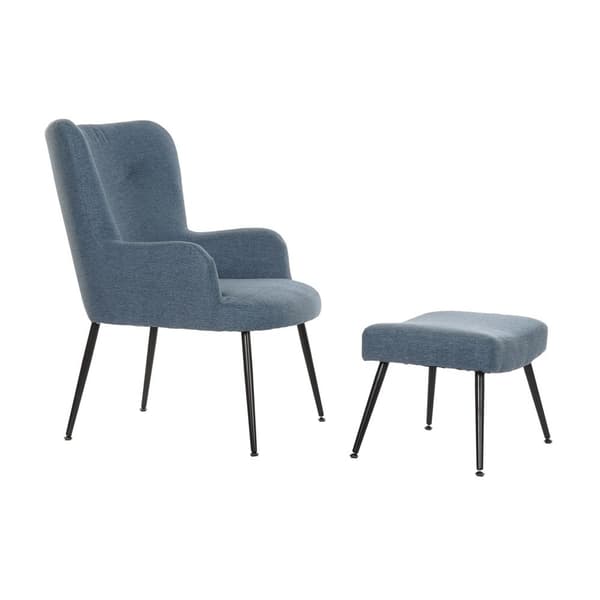 Lenestol DKD Home Decor Blå Svart Metall 70 x 60 x 84 cm