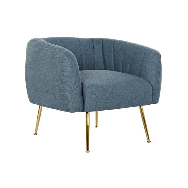 Lenestol DKD Home Decor Blå Gyllen Skum Tre Metall Plast 81 x 75 x 73 cm