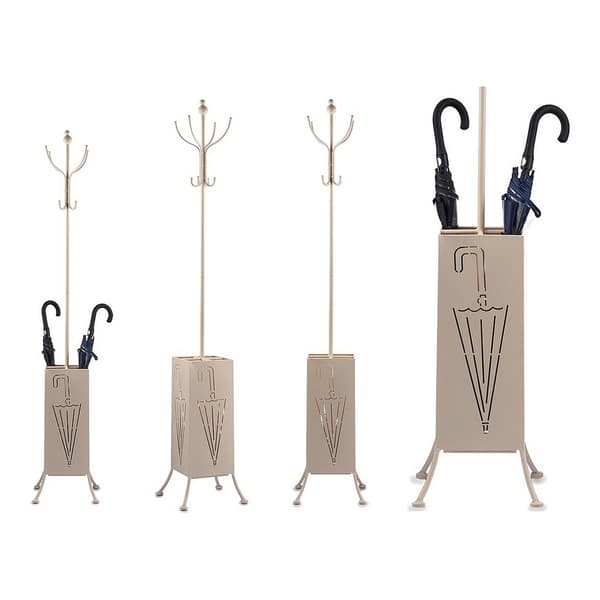 Frakkstativ Paraplubak Metall Krem (34 x 188 x 34 cm)