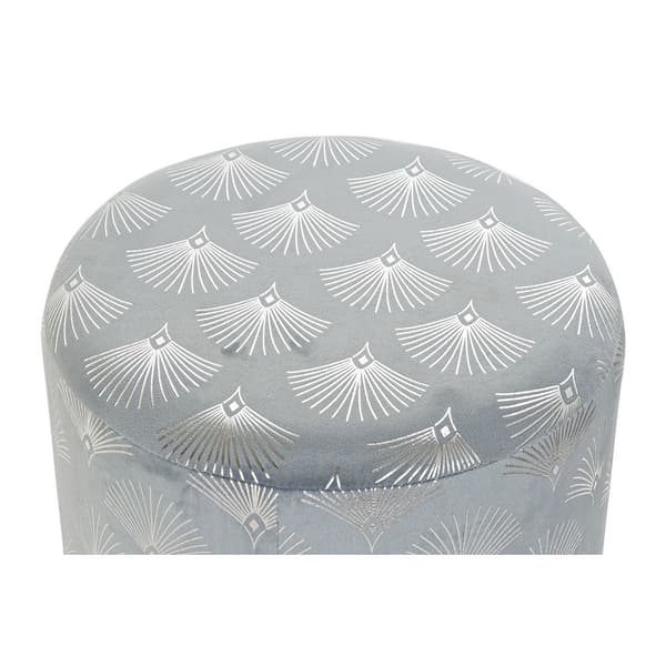Jalkatuki DKD Home Decor Sininen Polyesteri Metalli Kullattu (35 x 35 x 43 cm)