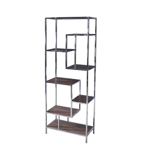 Hylder DKD Home Decor Sølvfarvet Stål Træ MDF (80 x 40 x 200 cm)