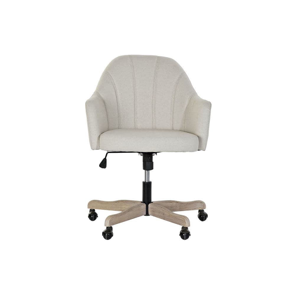 Stol DKD Home Decor linne Gummiträ (63 x 61 x 91 cm)