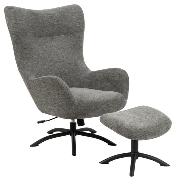 Talgarth lænestol recliner med fodskammel antracit, sort.
