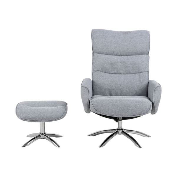 West recliner lenestol inkl. puff i lys grå stoff.