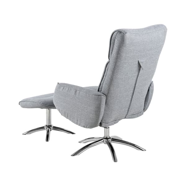 West recliner lenestol inkl. puff i lys grå stoff.