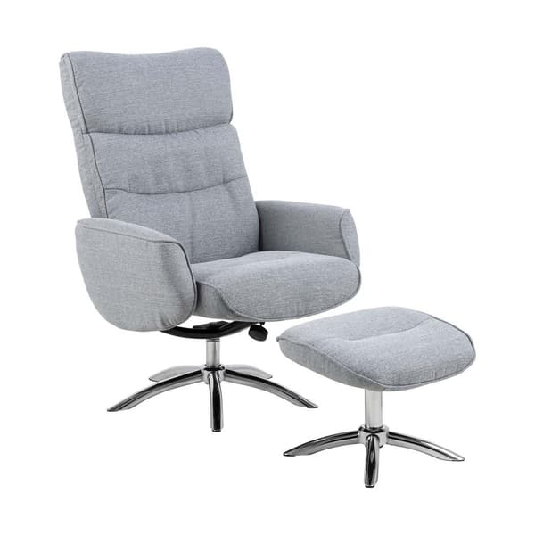 West recliner lenestol inkl. puff i lys grå stoff.