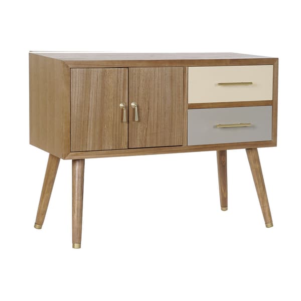 møbler DKD Home Decor Grå Flødefarvet Metal Paulonia træ (90 x 34 x 66.5 cm)