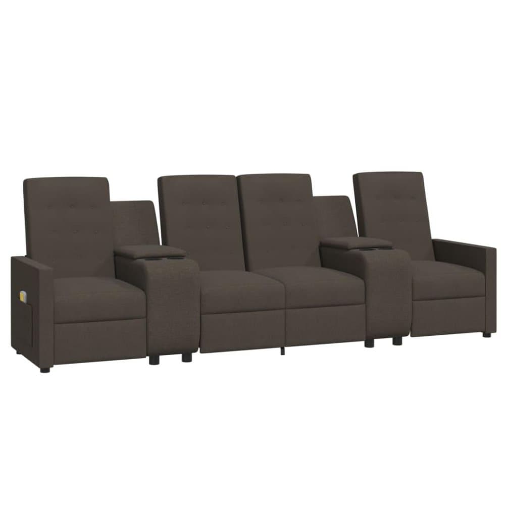 vidaXL 4-sits massagefåtölj med mugghållare brun