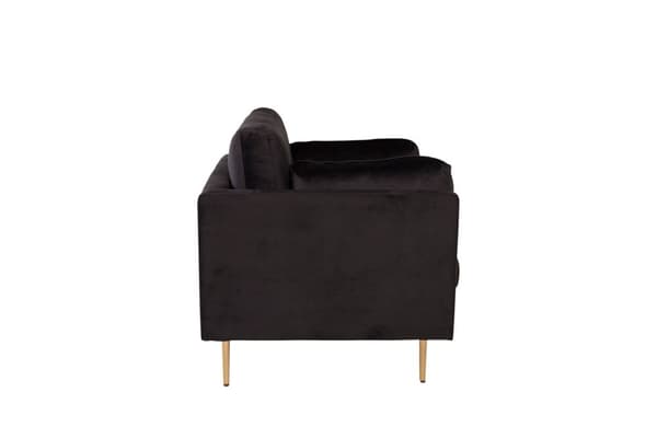 Boom lenestol velour svart.