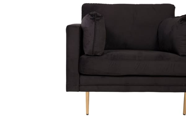 Boom lenestol velour svart.
