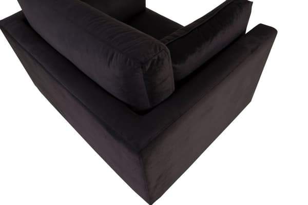 Boom lenestol velour svart.