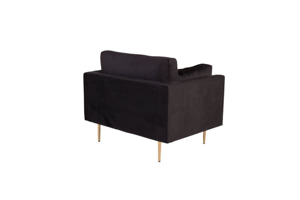 Boom lenestol velour svart.