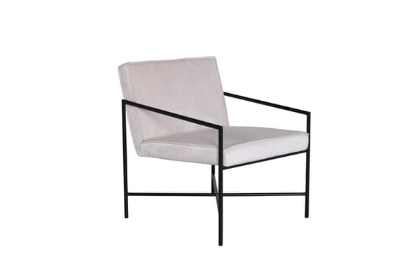 Rakel lænestol velour beige.