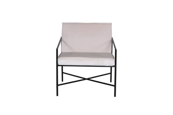 Rakel lænestol velour beige.