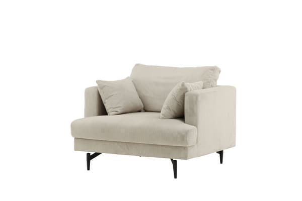 Sofia fåtölj sammet beige.