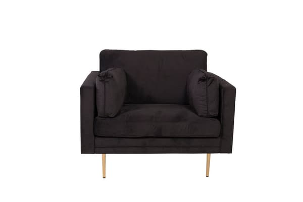Boom lænestol velour sort.