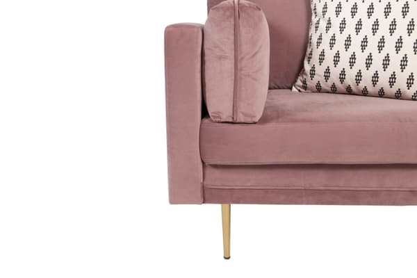 Boom lænestol velour støvetpink.