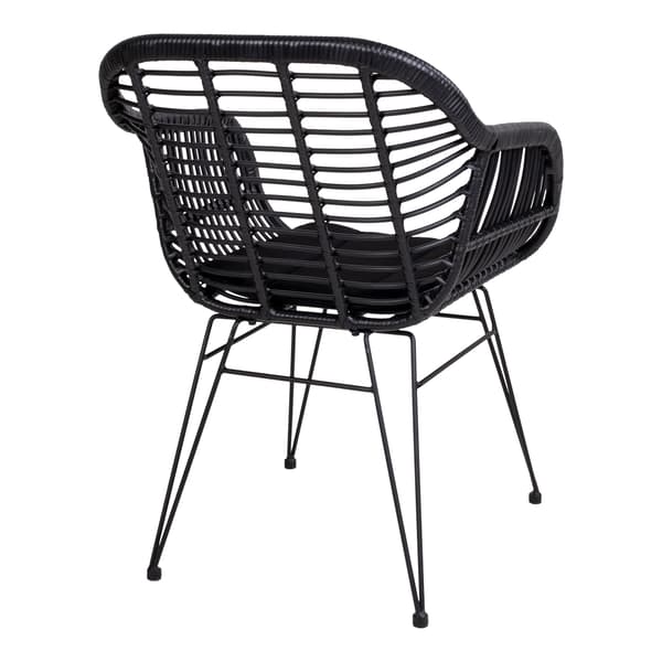 2 x Trish lenestol med pute, rattan svart.