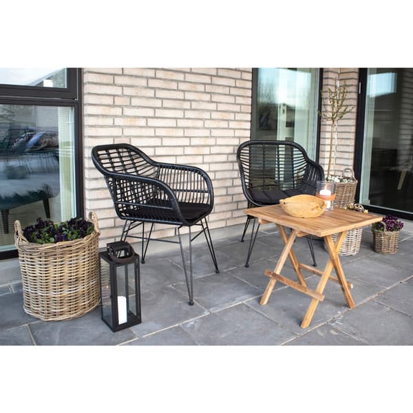 2 x Trish lenestol med pute, rattan svart.