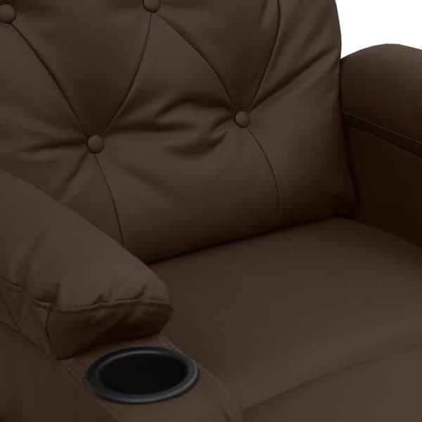 vidaXL Reclinerfåtölj med uppresningshjälp brun konstläder