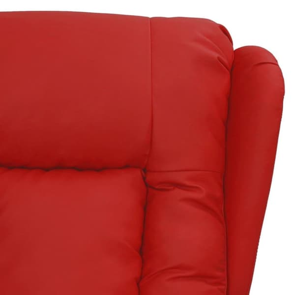 vidaXL Reclinerfåtölj med uppresningshjälp vinröd konstläder